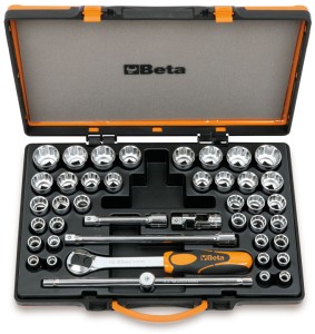 ZESTAW NASADEK 920/B, 10-32MM I 920AS, 3/8-1,1/4 Z AKCESORIAMI, 10-32MM, 42 ELEMENTY, W PUDEŁKU METALOWYM, MODEL 920/C37