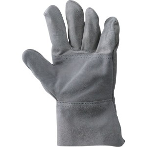 RĘKAWICE ROBOCZE CAŁE Z DWOINY BYDLĘCEJ (KCIUK I WNĘTRZE DŁONI WZMOCNIONE), MANKIET 7 CM, KOLOR JASNOSZARY, MODEL 9TH 362016, (1 PARA)
