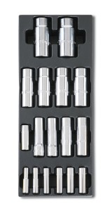 WKŁAD PROFILOWANY TWARDY Z ZESTAWEM 17 NASADEK 900L-920AL, MODEL 2424/T103