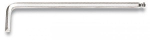 KLUCZ TRZPIENIOWY KĄTOWY SZEŚCIOKĄTNY Z KULISTĄ KOŃCÓWKĄ, DŁUGI, CHROMOWANY, MODEL 96LBP, 2MM