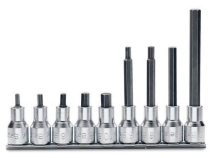 KOMPLET NASADEK 920PE, 4-10MM, 9 SZTUK, NA SZYNIE METALOWEJ, MODEL 920PE/SB9