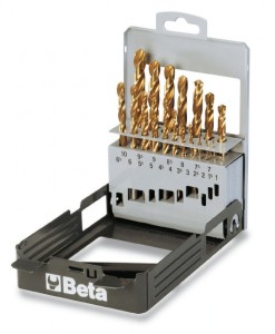 KOMPLET WIERTEŁ CYLINDRYCZNYCH KRÓTKICH SZLIFOWANYCH 414, HSS-TiN, TYTANOWANYCH, 1-13X0,5 MM, 25 SZTUK W PUDEŁKU METALOWYM, MODEL 414/SP25