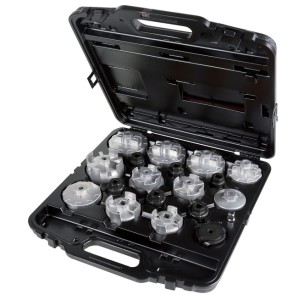 ZESTAW NASADEK Z KLUCZEM NASTAWNYM DO FILTRÓW OLEJU, 19 ELEMENTÓW, W WALIZCE Z TWORZYWA SZTUCZNEGO, MODEL 1493/C19