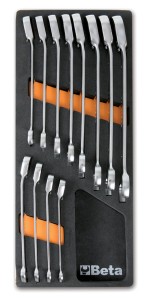 WKŁAD PROFILOWANY MIĘKKI Z ZESTAWEM 12 KLUCZY 142, 8-19MM, MODEL 2450/M45